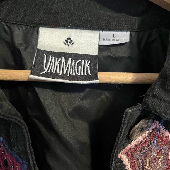 Yak Magik Jacket Black Floral Embellished Silk Patchwork 100% Cotton - Picture 3 of 11